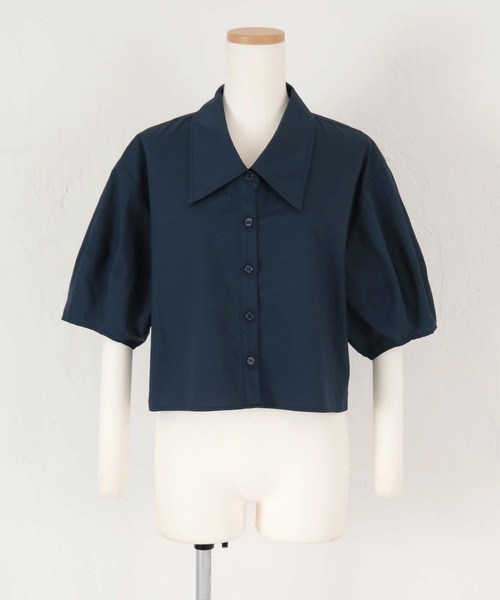 titivate（ティティベイト）の「ﾊﾟﾌｽﾘｰﾌﾞｼｮｰﾄｼｬﾂﾌﾞﾗｳｽ（シャツ/ブラウス・レディース・オフホワイト/イエロー/ネイビー・S/M）」の12枚目の写真