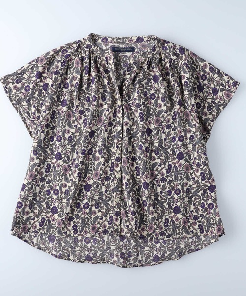 HONEYSUCKLE ROSE（ハニーサックルローズ）の「【HONEYSUCKLE ROSE】エスニック柄シャツ（シャツ/ブラウス・レディース・ダークグレー/パープル/ベージュ・L/M）」の6枚目の写真