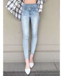 GYDA | ハイウエスト ウエストクロススキニーデニムパンツ(デニムパンツ)