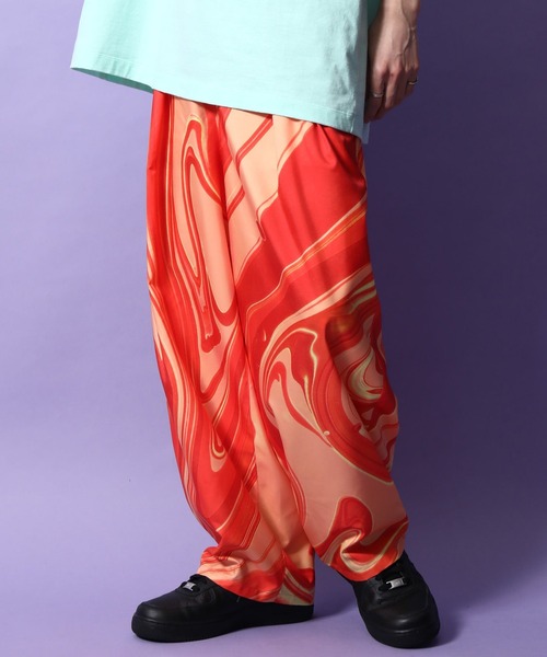 re_k by JUNRED（レクバイジュンレッド）の「re_k by JUNRED / ２タックワイドマーブルイージーパンツ（その他パンツ・メンズ・オレンジ/ブラック・S/L/M）」の6枚目の写真