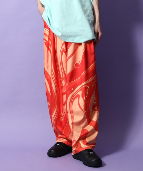 re_k by JUNRED（レクバイジュンレッド）の「re_k by JUNRED / ２タックワイドマーブルイージーパンツ（その他パンツ・メンズ・オレンジ/ブラック・S/L/M）」の7枚目の写真