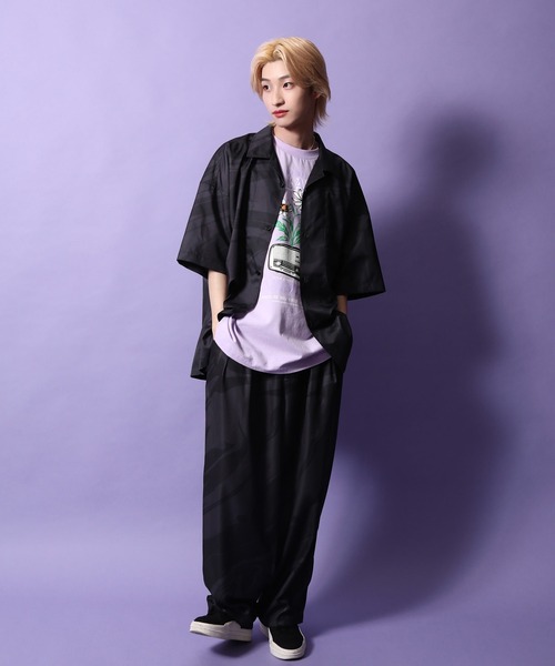 re_k by JUNRED（レクバイジュンレッド）の「re_k by JUNRED / ２タックワイドマーブルイージーパンツ（その他パンツ・メンズ・オレンジ/ブラック・S/L/M）」の8枚目の写真