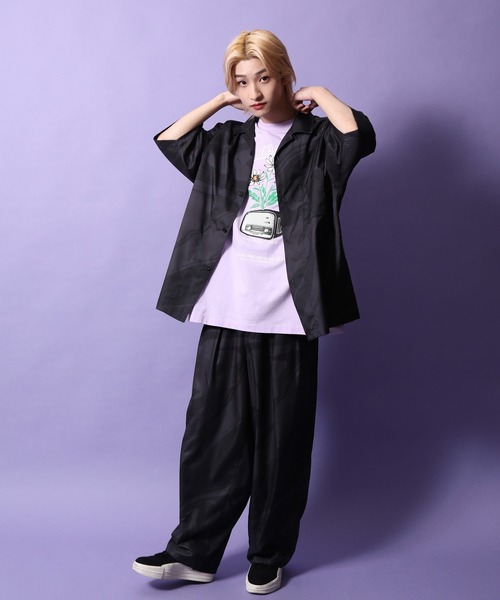 re_k by JUNRED（レクバイジュンレッド）の「re_k by JUNRED / ２タックワイドマーブルイージーパンツ（その他パンツ・メンズ・オレンジ/ブラック・S/L/M）」の11枚目の写真