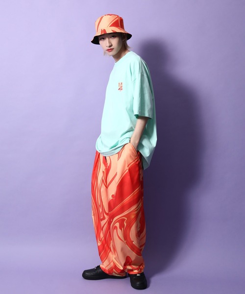 re_k by JUNRED（レクバイジュンレッド）の「re_k by JUNRED / ２タックワイドマーブルイージーパンツ（その他パンツ・メンズ・オレンジ/ブラック・S/L/M）」の12枚目の写真