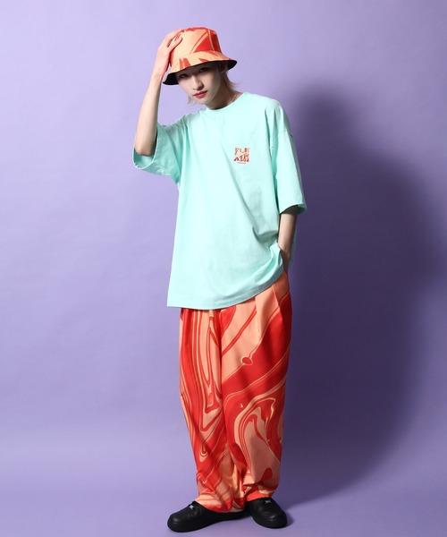 re_k by JUNRED（レクバイジュンレッド）の「re_k by JUNRED / ２タックワイドマーブルイージーパンツ（その他パンツ・メンズ・オレンジ/ブラック・S/L/M）」の13枚目の写真