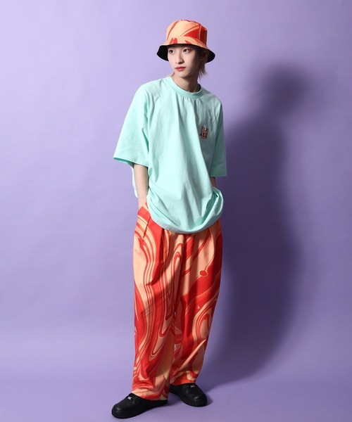 re_k by JUNRED（レクバイジュンレッド）の「re_k by JUNRED / ２タックワイドマーブルイージーパンツ（その他パンツ・メンズ・オレンジ/ブラック・S/L/M）」の14枚目の写真