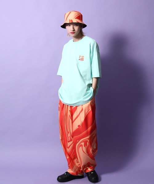 re_k by JUNRED（レクバイジュンレッド）の「re_k by JUNRED / ２タックワイドマーブルイージーパンツ（その他パンツ・メンズ・オレンジ/ブラック・S/L/M）」の15枚目の写真