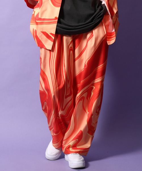 re_k by JUNRED（レクバイジュンレッド）の「re_k by JUNRED / ２タックワイドマーブルイージーパンツ（その他パンツ・メンズ・オレンジ/ブラック・S/L/M）」の19枚目の写真