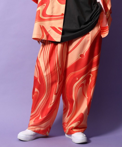 re_k by JUNRED（レクバイジュンレッド）の「re_k by JUNRED / ２タックワイドマーブルイージーパンツ（その他パンツ・メンズ・オレンジ/ブラック・S/L/M）」の20枚目の写真