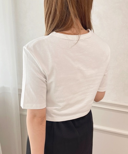 apres jour(アプレジュール)の「クロップドトップス【ZOZOTOWN限定アイテム】(Tシャツ/カットソー・レディース・ブラック/クリーム/アイボリー/オフホワイト/ライトピンク・X-LARGE/フリー)」の8枚目の写真