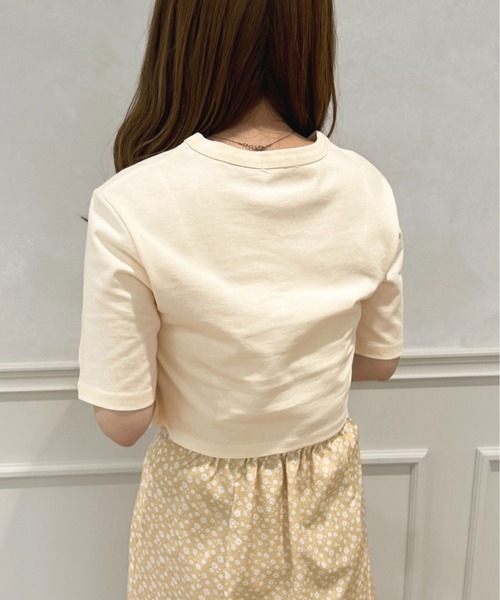 apres jour(アプレジュール)の「クロップドトップス【ZOZOTOWN限定アイテム】(Tシャツ/カットソー・レディース・ブラック/クリーム/アイボリー/オフホワイト/ライトピンク・X-LARGE/フリー)」の14枚目の写真