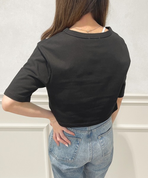 apres jour(アプレジュール)の「クロップドトップス【ZOZOTOWN限定アイテム】(Tシャツ/カットソー・レディース・ブラック/クリーム/アイボリー/オフホワイト/ライトピンク・X-LARGE/フリー)」の19枚目の写真