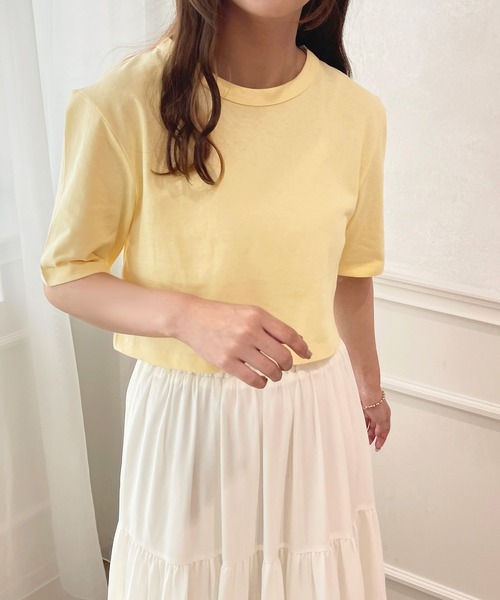 apres jour(アプレジュール)の「クロップドトップス【ZOZOTOWN限定アイテム】(Tシャツ/カットソー・レディース・ブラック/クリーム/アイボリー/オフホワイト/ライトピンク・X-LARGE/フリー)」の22枚目の写真