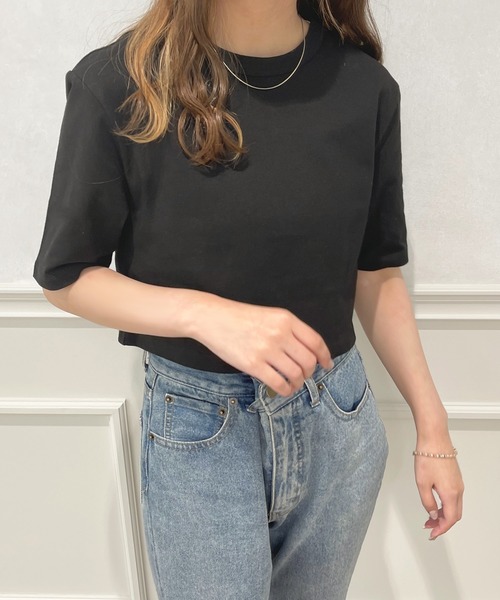 apres jour(アプレジュール)の「クロップドトップス【ZOZOTOWN限定アイテム】(Tシャツ/カットソー・レディース・ブラック/クリーム/アイボリー/オフホワイト/ライトピンク・X-LARGE/フリー)」の16枚目の写真