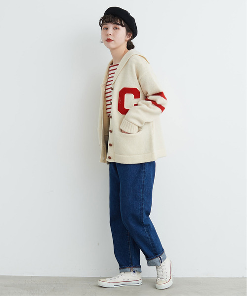 My Fav. CHILD WOMAN（マイファブチャイルドウーマン）の「14ozセルビッチデニム ゆるスリムストーンバイオ加工（デニムパンツ・レディース・ブルー・38/36）」の19枚目の写真