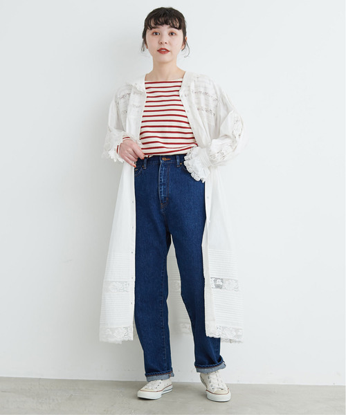 My Fav. CHILD WOMAN（マイファブチャイルドウーマン）の「14ozセルビッチデニム ゆるスリムストーンバイオ加工（デニムパンツ・レディース・ブルー・38/36）」の20枚目の写真