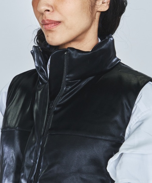 ダブルスタンダードクロージング☆今期☆フェイクシルケットレザー☆ダウンベスト DOUBLE STANDARD CLOTHING（ダブルスタンダードクロージング）の