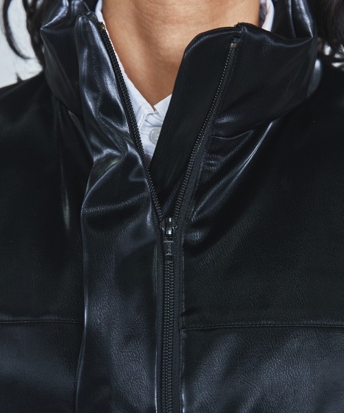 美品✨　ダブルスタンダード　フェイクシルケットレザーダウンベスト DOUBLE STANDARD CLOTHING（ダブルスタンダードクロージング）の
