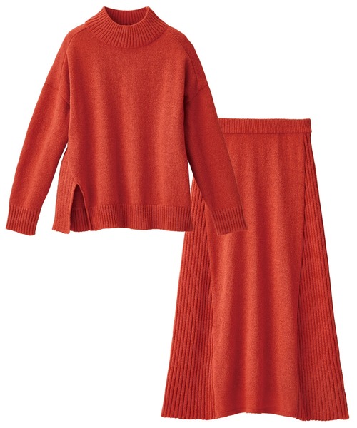 きれい色ハイネックニットセットアップ