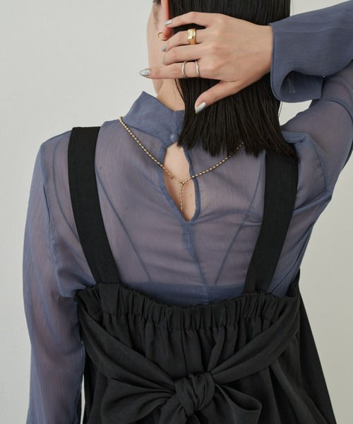 Aunt Marie's（アントマリーズ）の「シアーハイネックトップス / ブラウス（シャツ/ブラウス・レディース・チャコールグレー/ブルー/アイボリー・FREE）」の22枚目の写真