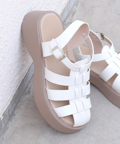 NOFALL（ノーフォール）の「厚底グルカサンダル（サンダル・レディース・ベージュ/ブラック・L/LL/M/3L/S/SS）」の6枚目の写真