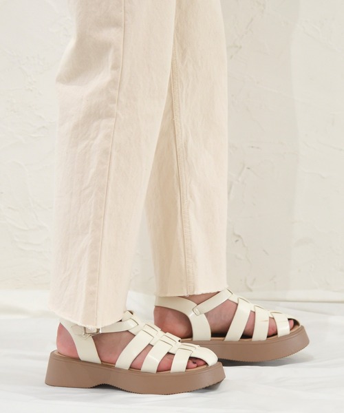 NOFALL（ノーフォール）の「厚底グルカサンダル（サンダル・レディース・ベージュ/ブラック・L/LL/M/3L/S/SS）」の20枚目の写真