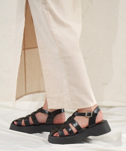 NOFALL（ノーフォール）の「厚底グルカサンダル（サンダル・レディース・ベージュ/ブラック・L/LL/M/3L/S/SS）」の8枚目の写真