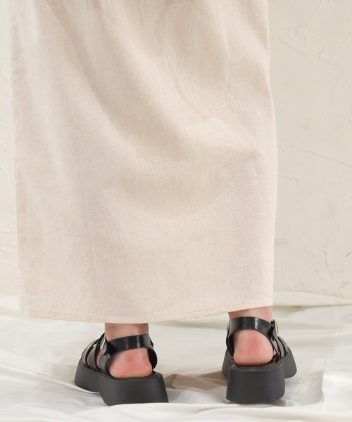 NOFALL（ノーフォール）の「厚底グルカサンダル（サンダル・レディース・ベージュ/ブラック・L/LL/M/3L/S/SS）」の9枚目の写真