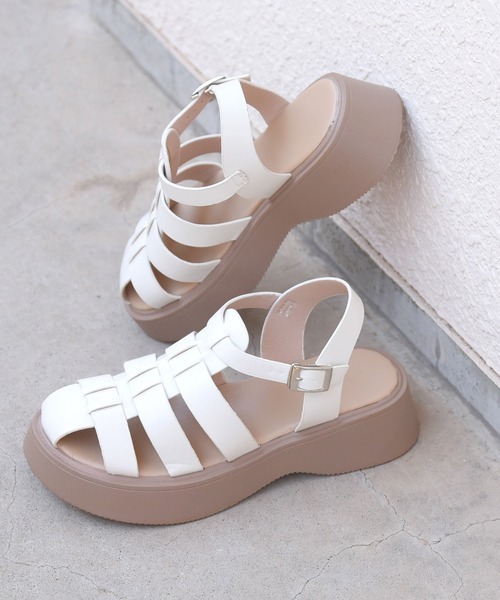 NOFALL（ノーフォール）の「厚底グルカサンダル（サンダル・レディース・ベージュ/ブラック・L/LL/M/3L/S/SS）」の5枚目の写真