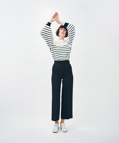ADAM ET ROPE'(アダムエロペ)の「接結ボーダープルオーバー(Tシャツ/カットソー・レディース・イエロー/ブルー/ブラック系その他/ホワイト系その他2・FREE)」の6枚目の写真