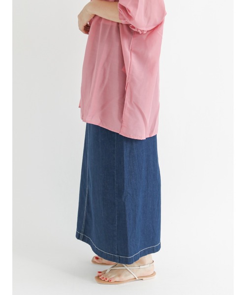 Lugnoncure（ルノンキュール）の「ストレッチデニムスカート（デニムスカート・レディース・ネイビー/ブルー/キナリ・MEDIUM/LARGE）」の13枚目の写真