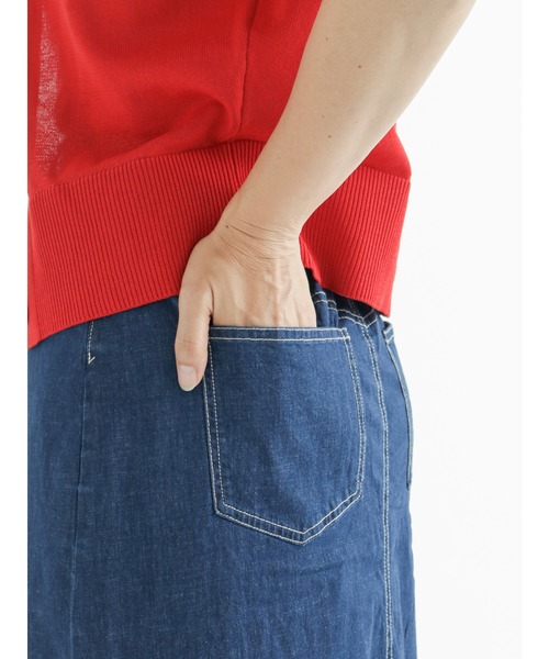 Lugnoncure（ルノンキュール）の「ストレッチデニムスカート（デニムスカート・レディース・ネイビー/ブルー/キナリ・MEDIUM/LARGE）」の17枚目の写真