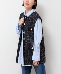 ◇【WEB限定】ラメミックスニットベスト