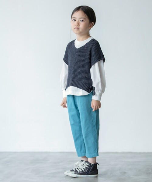 THE SHOP TK (ザ ショップ ティーケー )の「【110-150】サイドリボンベスト(ベスト・キッズ・ナチュラル/ガンメタ・11/12/15 /13/14)」の4枚目の写真