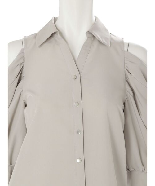 MERCURYDUO（マーキュリーデュオ）の「オープンショルダーシャツ（シャツ/ブラウス・レディース・ブラック/ミント/オフホワイト・FREE）」の11枚目の写真