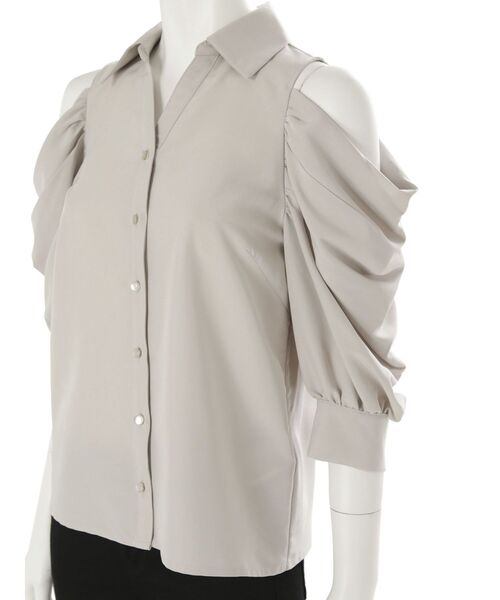 MERCURYDUO（マーキュリーデュオ）の「オープンショルダーシャツ（シャツ/ブラウス・レディース・ブラック/ミント/オフホワイト・FREE）」の9枚目の写真