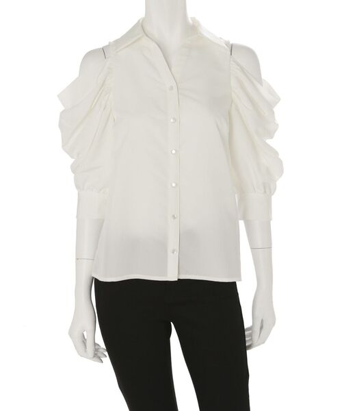 MERCURYDUO（マーキュリーデュオ）の「オープンショルダーシャツ（シャツ/ブラウス・レディース・ブラック/ミント/オフホワイト・FREE）」の8枚目の写真