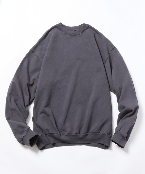 LOS ANGELES APPAREL(ロサンゼルスアパレル)の「LOS ANGELES APPAREL/ロサンゼルスアパレル 14オンス ガーメントダイ ヘビーフリース クルーネック(スウェット・メンズ・チャコールグレー/ダークグリーン/チョコ・M/L/XL/S)」の2枚目の写真