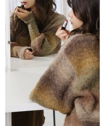 MURUA | グラデーションクルーネックパフスリーブニット(ニット/セーター)