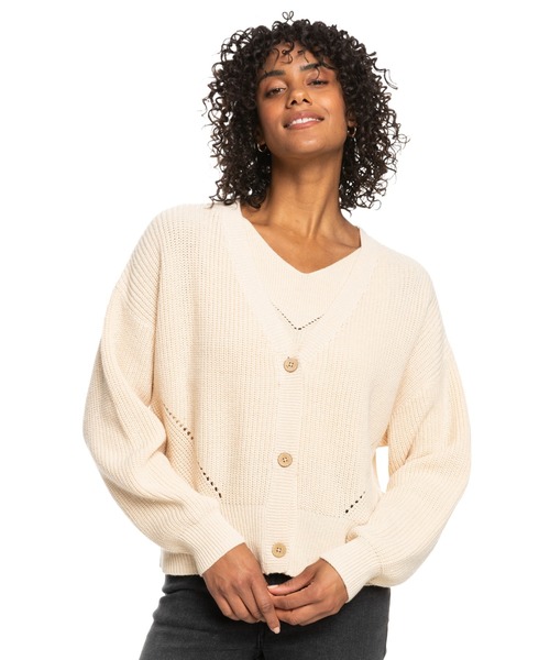 ROXY(ロキシー)の「AMAZING HOURS/ロキシーカーディガン(カーディガン/ボレロ・レディース・ブラック/パープル/オフホワイト・SMALL/MEDIUM)」の2枚目の写真