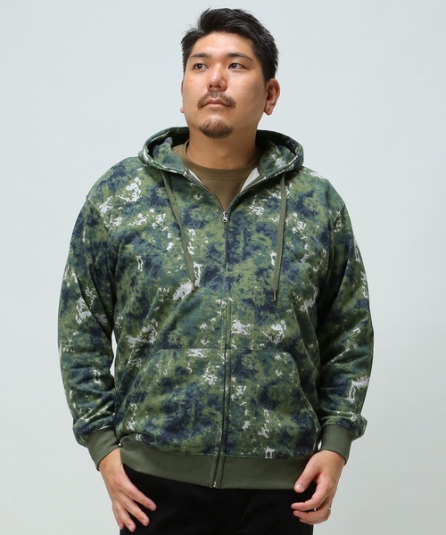 B&T CLUB(ビーティークラブ)の「フルジップ スウェット パーカー(パーカー・メンズ・ベージュ/グリーン系カモフラージュ/ブラック/ワイン/サックスブルー/アイボリー/グレー/グレー系カモフラージュ・X1(3L~4L)/X2(4L~5L)/X3(6L~7L)/X4(8L~9L)/X5(9L~10L))」の7枚目の写真
