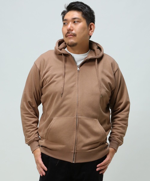 B&T CLUB(ビーティークラブ)の「フルジップ スウェット パーカー(パーカー・メンズ・ベージュ/グリーン系カモフラージュ/ブラック/ワイン/サックスブルー/アイボリー/グレー/グレー系カモフラージュ・X1(3L~4L)/X2(4L~5L)/X3(6L~7L)/X4(8L~9L)/X5(9L~10L))」の5枚目の写真