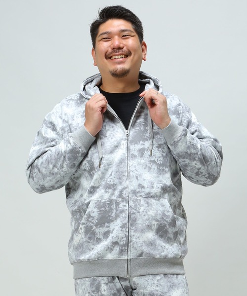 B&T CLUB(ビーティークラブ)の「フルジップ スウェット パーカー(パーカー・メンズ・ベージュ/グリーン系カモフラージュ/ブラック/ワイン/サックスブルー/アイボリー/グレー/グレー系カモフラージュ・X1(3L~4L)/X2(4L~5L)/X3(6L~7L)/X4(8L~9L)/X5(9L~10L))」の8枚目の写真