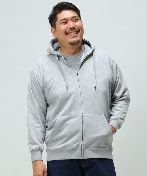 B&T CLUB(ビーティークラブ)の「フルジップ スウェット パーカー(パーカー・メンズ・ベージュ/グリーン系カモフラージュ/ブラック/ワイン/サックスブルー/アイボリー/グレー/グレー系カモフラージュ・X1(3L~4L)/X2(4L~5L)/X3(6L~7L)/X4(8L~9L)/X5(9L~10L))」の4枚目の写真