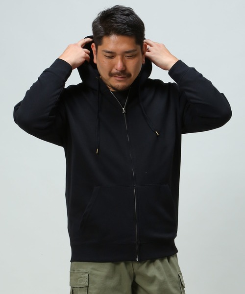 B&T CLUB(ビーティークラブ)の「フルジップ スウェット パーカー(パーカー・メンズ・ベージュ/グリーン系カモフラージュ/ブラック/ワイン/サックスブルー/アイボリー/グレー/グレー系カモフラージュ・X1(3L~4L)/X2(4L~5L)/X3(6L~7L)/X4(8L~9L)/X5(9L~10L))」の3枚目の写真
