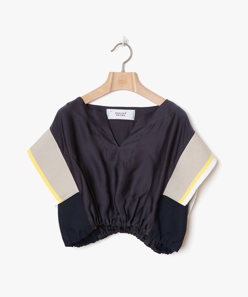 bedsidedrama（ベットサイドドラマ）の「Rib sleeve short blouse（シャツ/ブラウス・レディース・ブラック/ネイビー・2/1）」の11枚目の写真