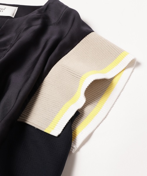bedsidedrama（ベットサイドドラマ）の「Rib sleeve short blouse（シャツ/ブラウス・レディース・ブラック/ネイビー・2/1）」の14枚目の写真