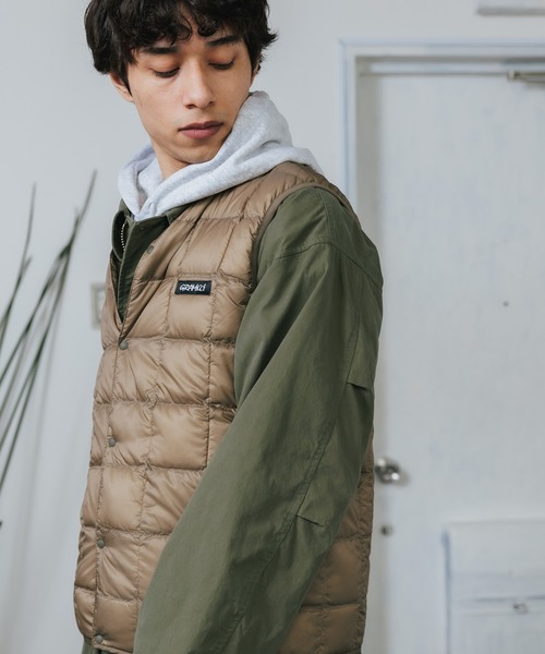 Gramicci(グラミチ)の「GRAMICCI×TAION/グラミチ×タイオン INNER DOWN VEST ダウンベスト(ダウンジャケット/コート・メンズ・ブラック/パープル/ベージュ/カモフラージュ/オリーブ・XL/L/M/XXL)」の3枚目の写真