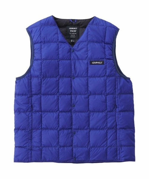 Gramicci(グラミチ)の「GRAMICCI×TAION/グラミチ×タイオン INNER DOWN VEST ダウンベスト(ダウンジャケット/コート・メンズ・ブラック/パープル/ベージュ/カモフラージュ/オリーブ・XL/L/M/XXL)」の4枚目の写真