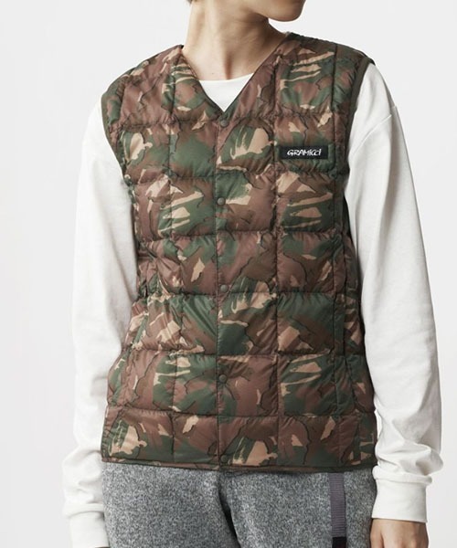 Gramicci(グラミチ)の「GRAMICCI×TAION/グラミチ×タイオン INNER DOWN VEST ダウンベスト(ダウンジャケット/コート・メンズ・ブラック/パープル/ベージュ/カモフラージュ/オリーブ・XL/L/M/XXL)」の14枚目の写真